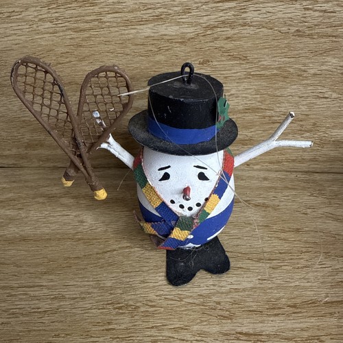 Hand painted wooden snowman - hand,