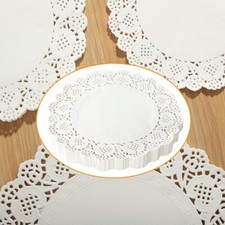 40 Pack Round Paper Doilies White Lace Doyleys Party Wedding Tableware