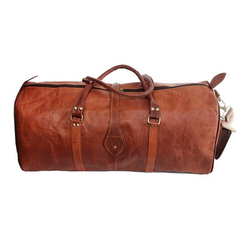 Leather bag gym travel - leather,