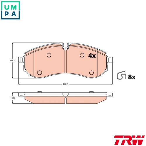 Brake pad set - pad, disc
