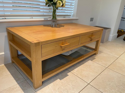 Large solid oak coffee - large,