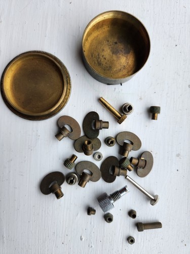 Antique brass screw - , top