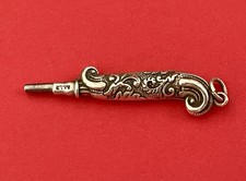 Antique  Silver  Watch Key in the Shape of an old style FLINTLOCK PISTOL