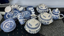 Blue Churchill & Eit Willow England dinner and tea set.  Loft find