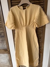 ZARA 40% Linen Yellow Long Dress size 8