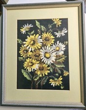 Vintage Framed Floral Tapestry