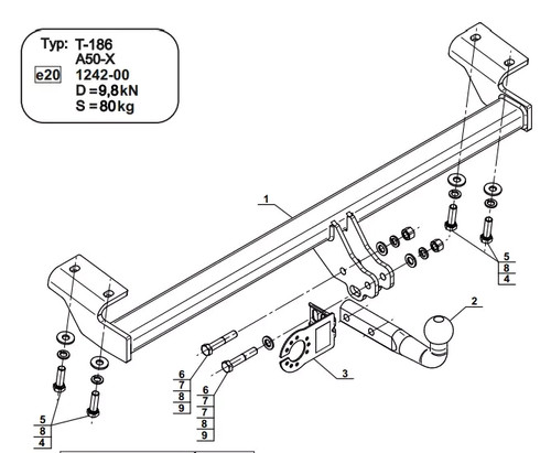 Swan neck tow bar - neck,
