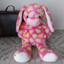 Chad Valley Design A Bear Bunny Rabbit Plush Soft Toy Pink Multicoloured Hearts