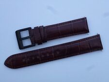 GENUINE ROTARY DARK BROWN LEATHER WATCH STRAP SIZE 20MM