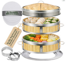 10” Bamboo Steamer Double