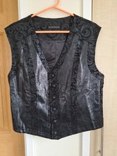 Punk Rave Faux Leather Gothic Waistcoat Vest Size L. Black. Steampunk.