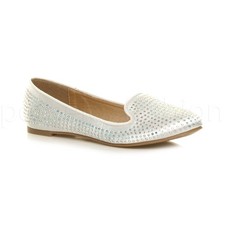 WOMENS LADIES FLAT DIAMANTE