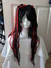 Red Black Goth Dreadlock Wig