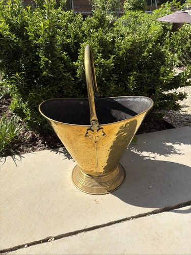 Antique art nouveau brass coal - art,