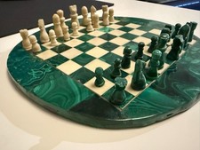 Malachite Marble Chess set 9''