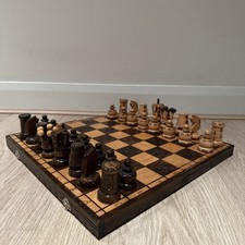 Vintage Handmade Wooden Chess
