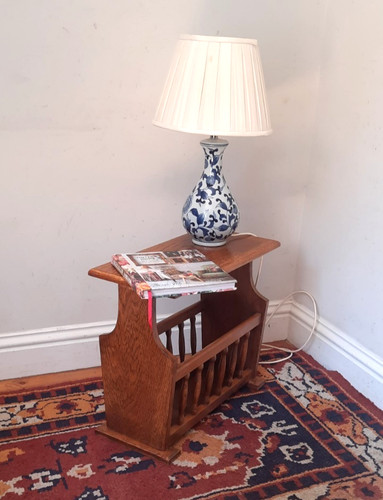 Vintage oak side table - oak,