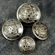 Military Coat of Arms , Coat of Arms, Sewing buttons Antique Grey 5 sizes MB8