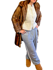 1950's Real Fur Musquash Full Length Womens Coat UK 12