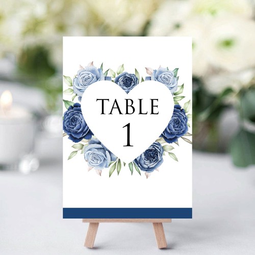 Heart flower blue navy - navy, rose
