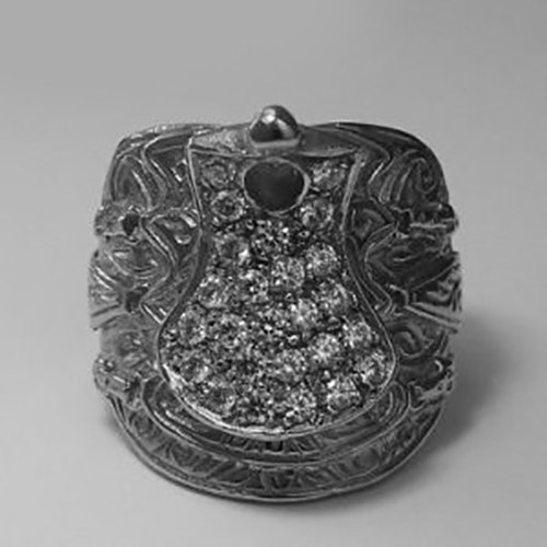 Men large saddle ring - ring, 925