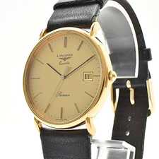[Near MINT] LONGINES Presence L.156.4 33mm Gold Dial Quartz Men’s Watch Japan
