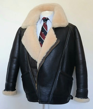 SUPERB 1960s SHEARLING AVIATOR FLYING SHEEPSKIN JACKET - L - HEAVY DUTY BOMBER