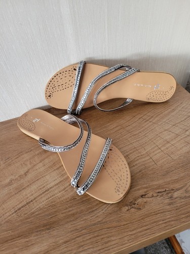 Flat silver and - silver, sandals