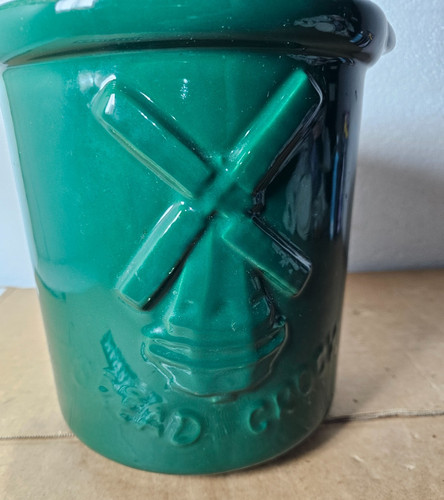 Vintage green ceramic windmill - vintage,