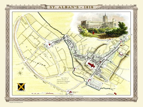 Old map albans - map,