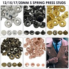 Large Metal Snap Fasteners Poppers S Spring Press Studs Button 12/15/17/20mm