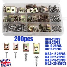 ASSORTED SPIRE CLIPS U NUTS CAPTIVE SPEED FASTENERS FLANGE SELF TAPPING SCREWS