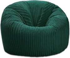 Two x jumbo cord bean bags - Emerald Green