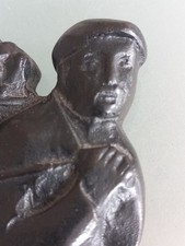 Owen Irish Turf Crafts Figure of Man Carrying Peat. Ballyshannon Wall Plaque 