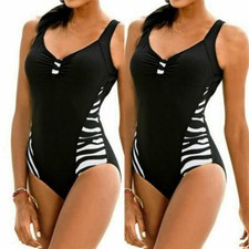 Plus Size Womens Tummy Control Bikini Swimming Costume Swimsuit Bathing Cloth UK