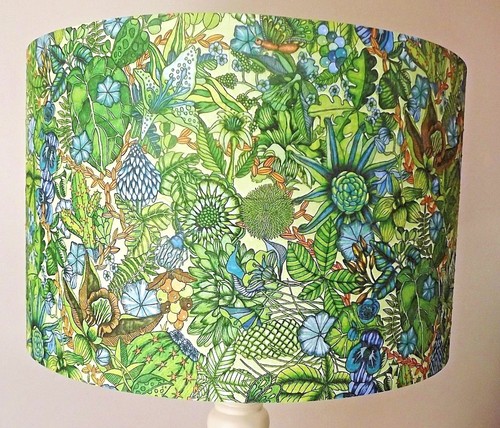 Green leaves lampshade - green,