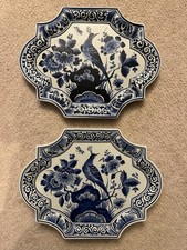 Vintage Royal Delft Wall Plate Bird Of Paradise