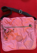 Kipling Large Pink Extendable Crossbody Laptop,college Bag With Monkey