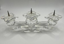 Swarovski Crystal Three Ball Candle Holder With Metal Sticks Excellent Condition