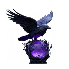 Spooky Gothic Raven Lamp Glowing Orb Night Light  Gothic Home Decor