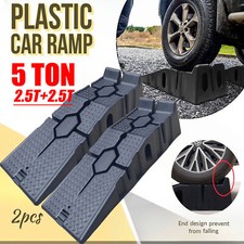 2X Heavy Duty 5 Ton 2.5+2.5 Ton Plastic Car Ramp Lifting Ramps 33cm Extra Wide