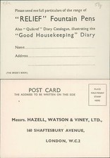 Relief Fountain Pens Quickref Dairy Catalogue Good Housekeeping Diary Advertisin
