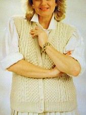 KNITTING PATTERNS PLUS SIZES LADY'S MENS SWEATER CARDI C DESC FOR FINISHED SIZE