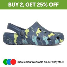 Boys Sandals Blue Kids Clogs Navy Slip On EVA Dinosaur Lightweight Cannock SIZE