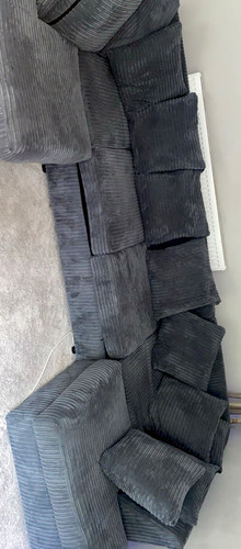 Grey striped blended fabric - grey,