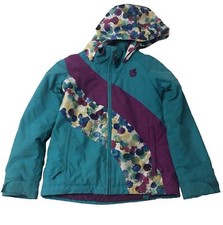 USED Burton DryRide Girls' Teal, Purple, Paint Splatter Coat, X-Small, 5/6