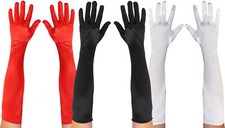 LADIES LONG GLOVES ELBOW LENGTH JERSEY EVENING GLOVE 1920S BURLESQUE FANCY DRESS