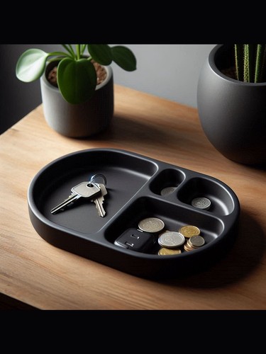 Black valet tray 3d - tray,