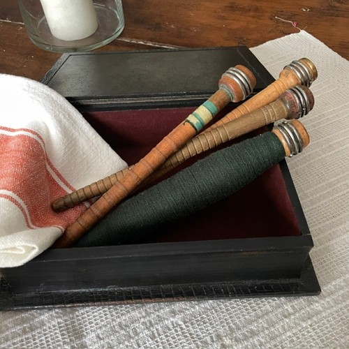 Vintage wooden bobbins - vintage,