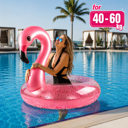 Inflatable flamingo pool float - inflatable,